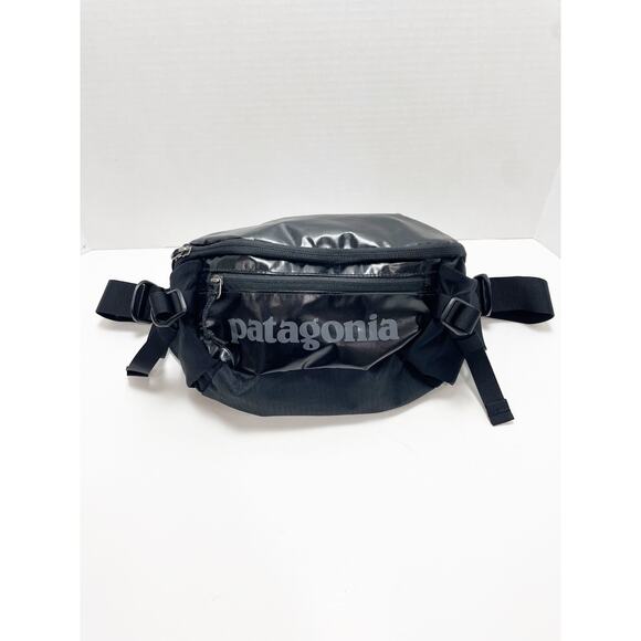 patagonia sling bag black shiny Patagonia Black Hole Waist Pack Shiny Black Bag Spring 2020